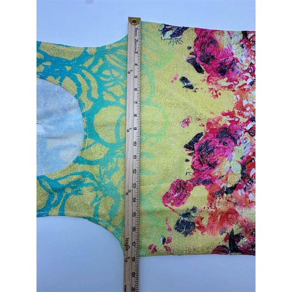 Radzoli Women's Floral Lace Hem Tank Top Multicolor Size M - Picture 6 of 6